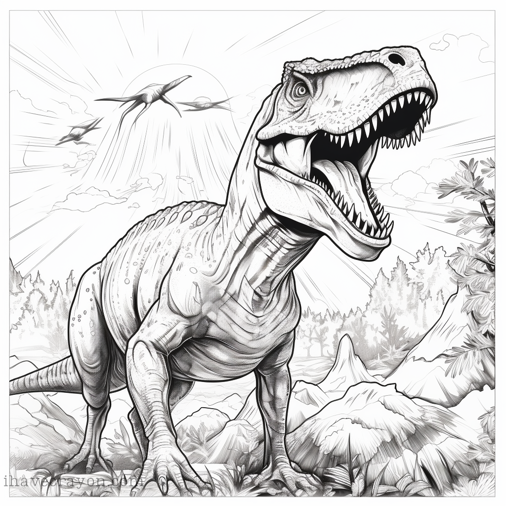 IHC Dinosaurs Free Coloring Page 0007