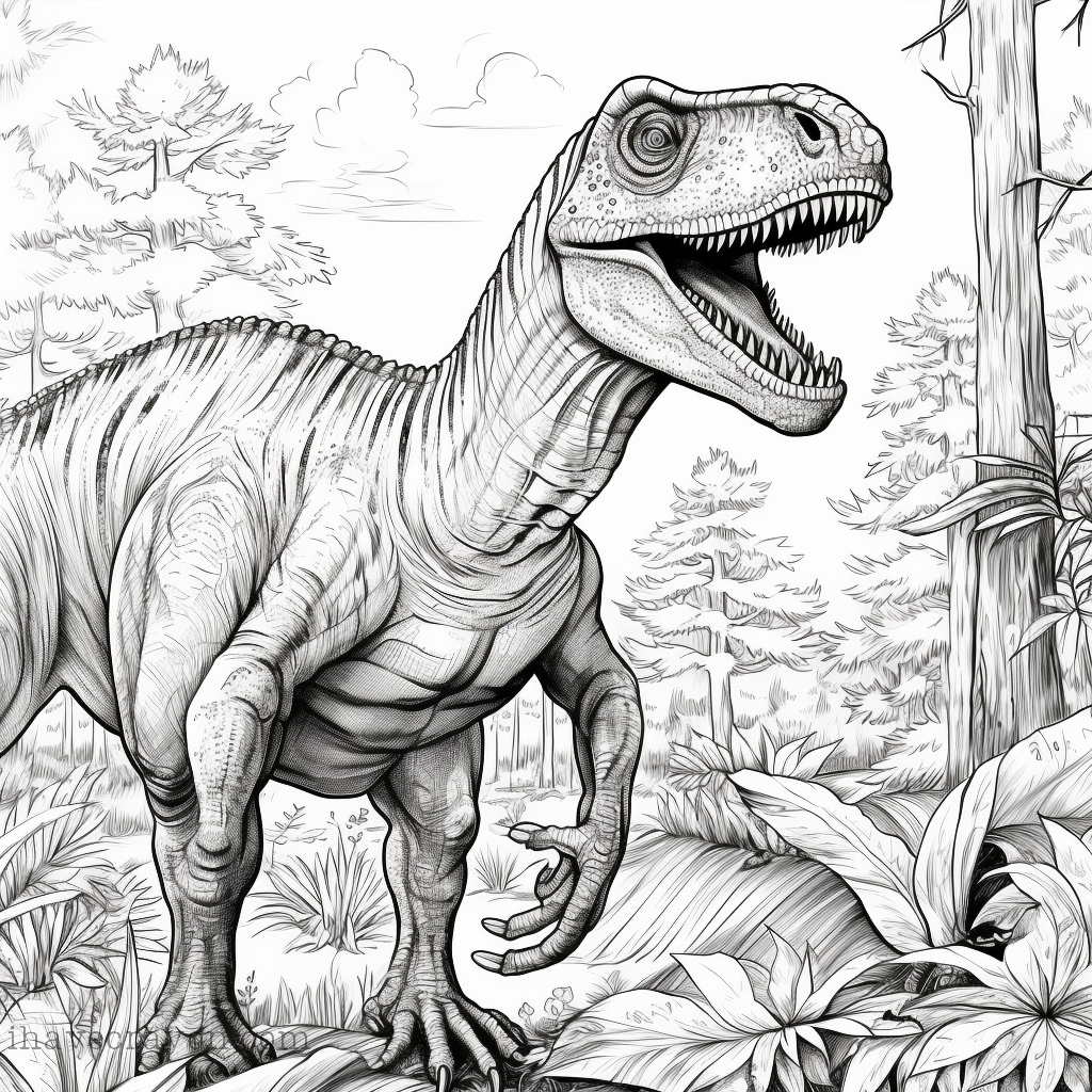 IHC Dinosaurs Free Coloring Page 0009