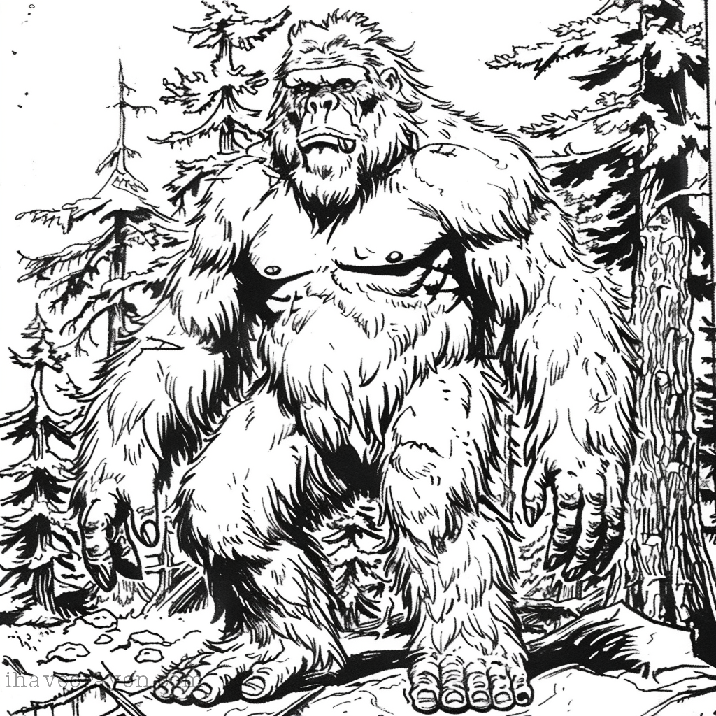 Bigfoot Coloring Page-004