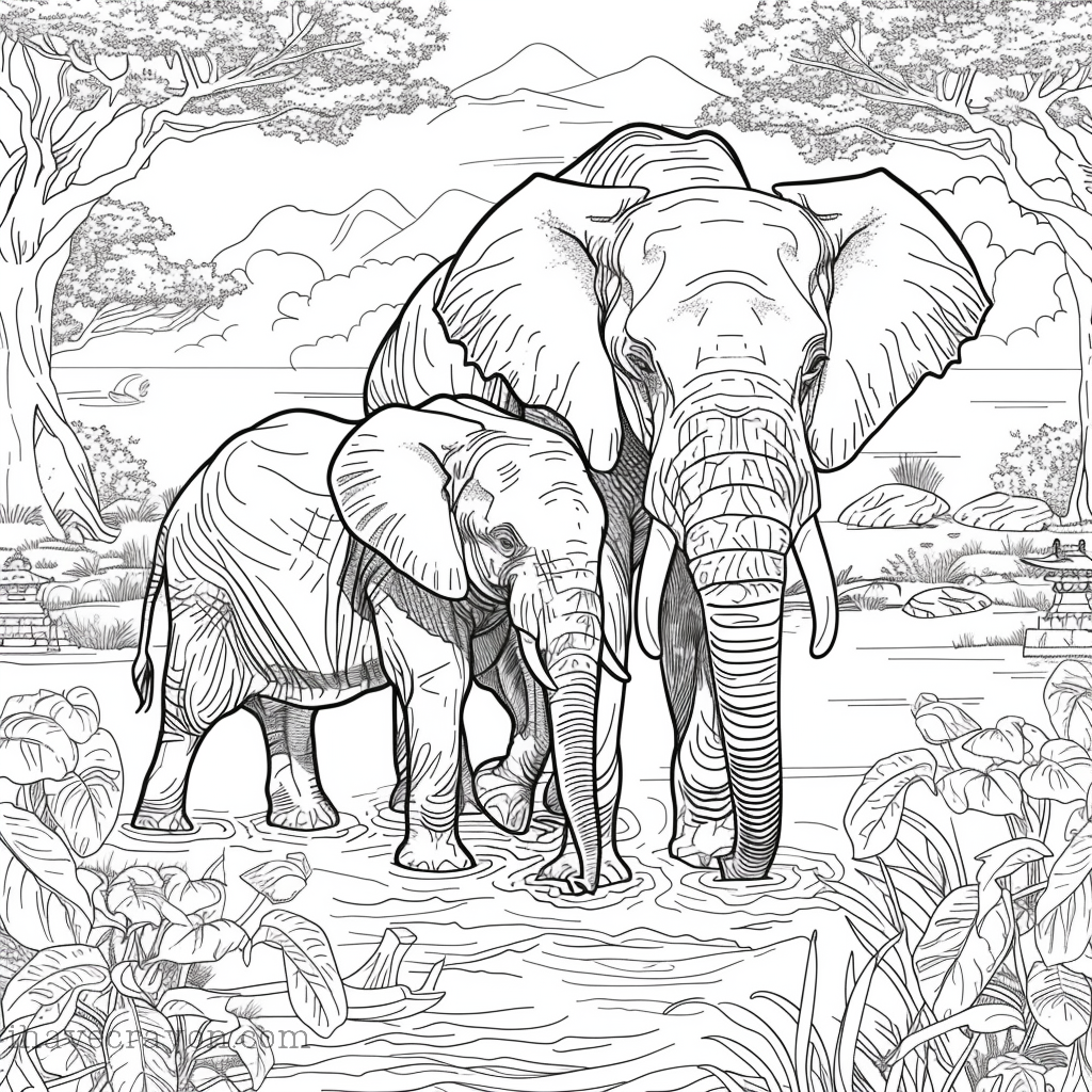 Elephant Coloring Pages-004