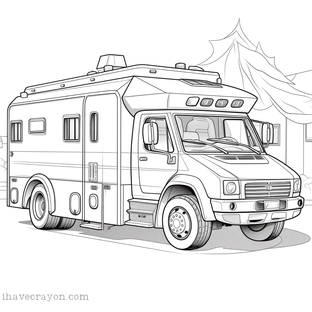 IHC Free Ambulance Coloring Pages 0003