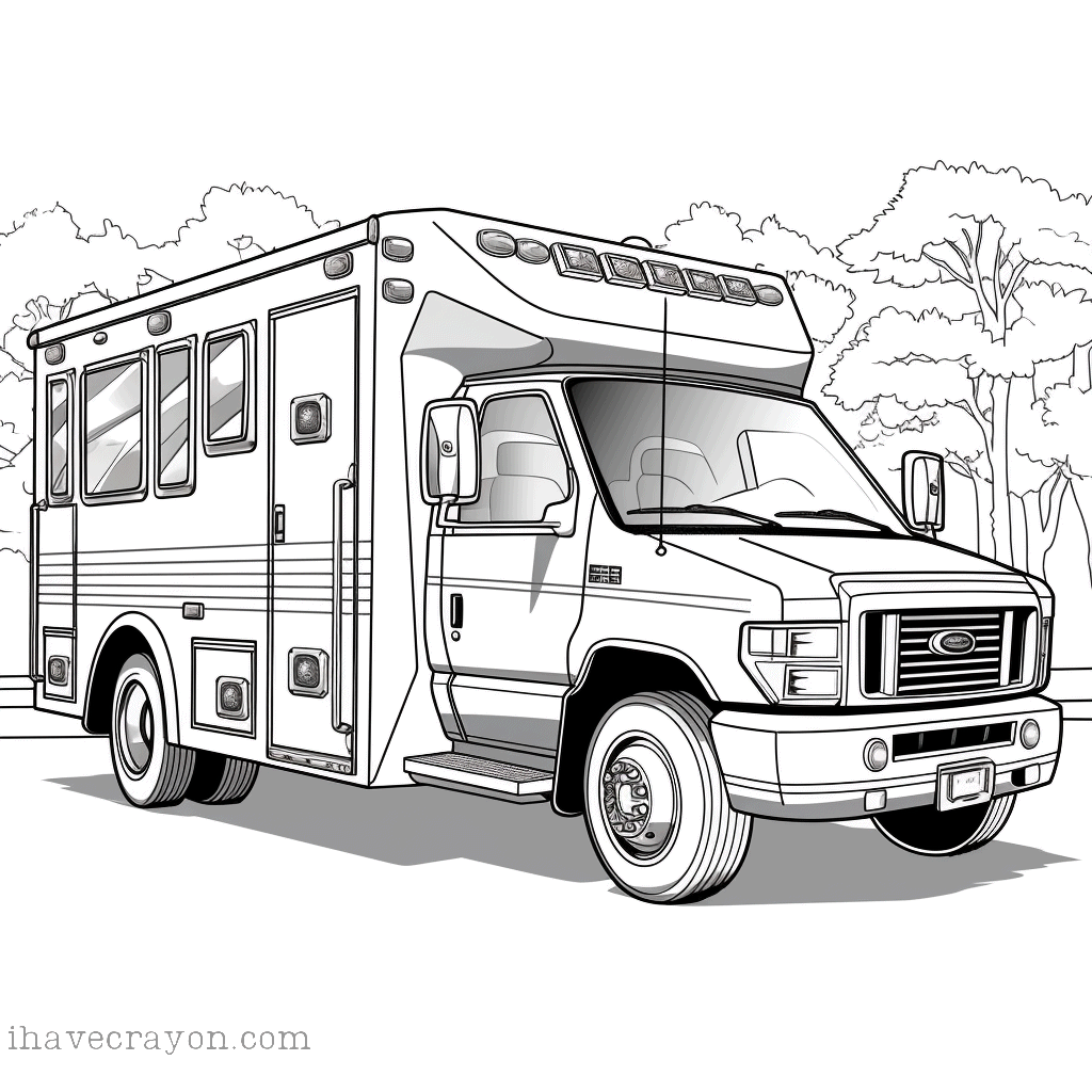 IHC Free Ambulance Coloring Pages 0004