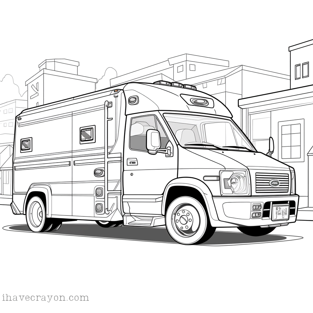 IHC Free Ambulance Coloring Pages 0007
