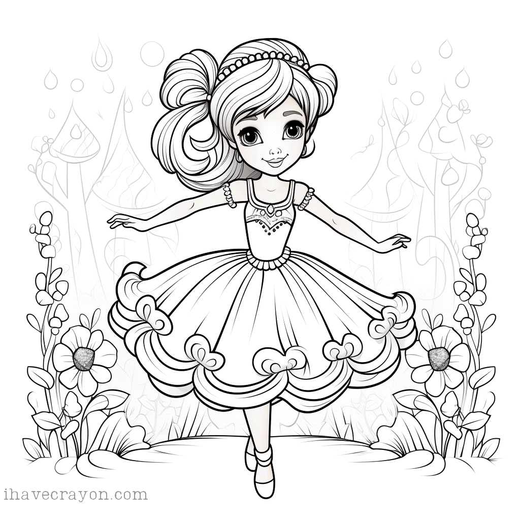IHC Free Ballerina Coloring Pages 004