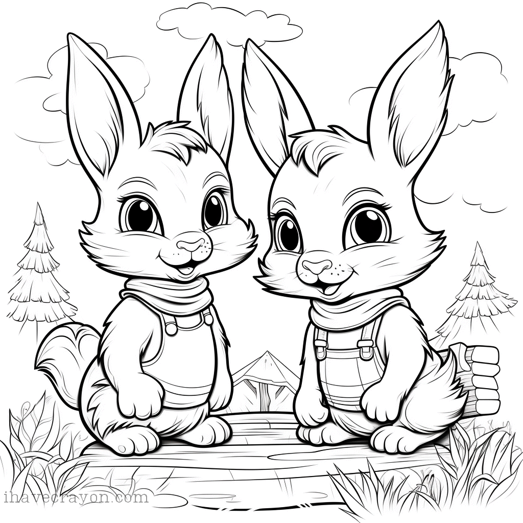 IHC Free Bunnys Coloring Pages 003