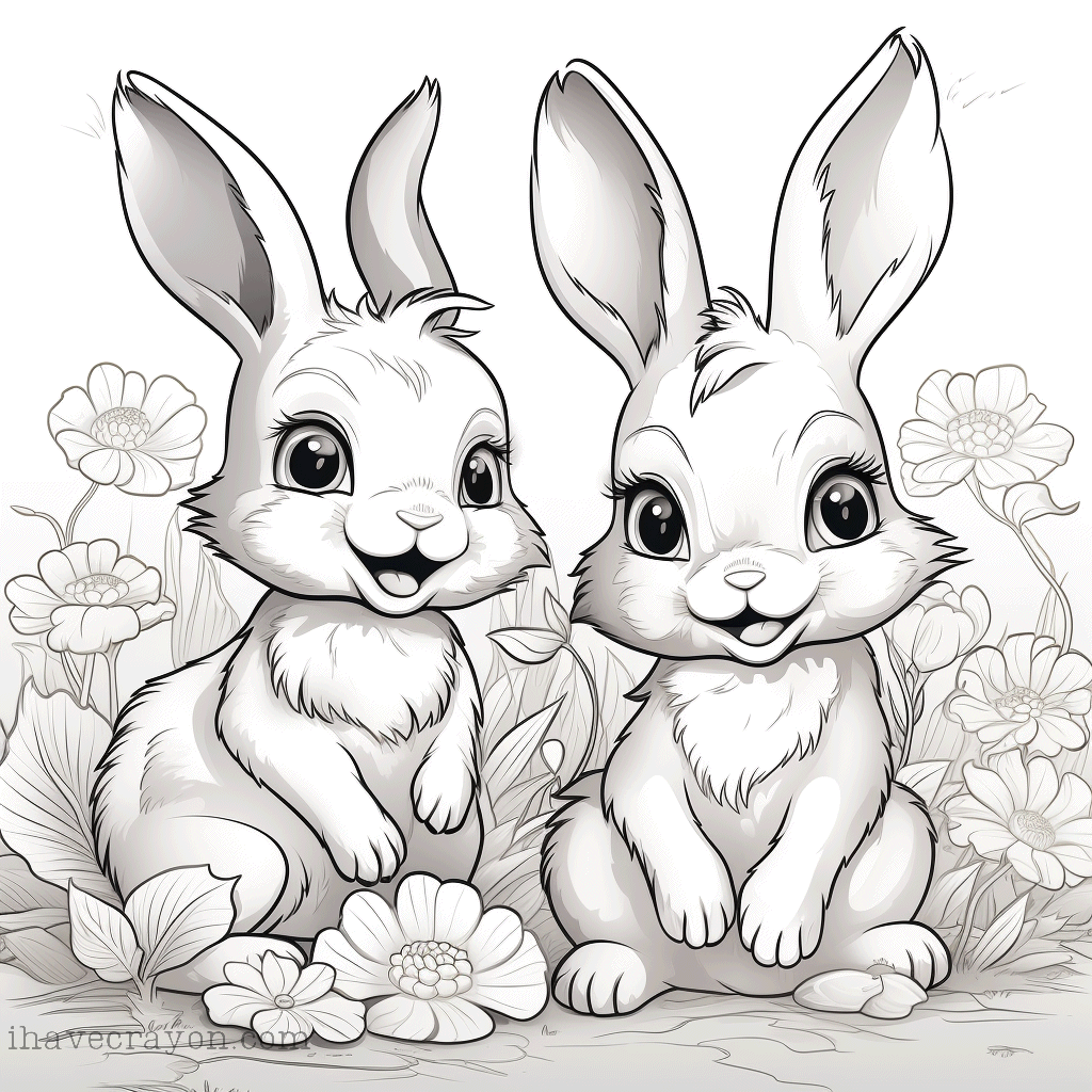 IHC Free Bunnys Coloring Pages 004