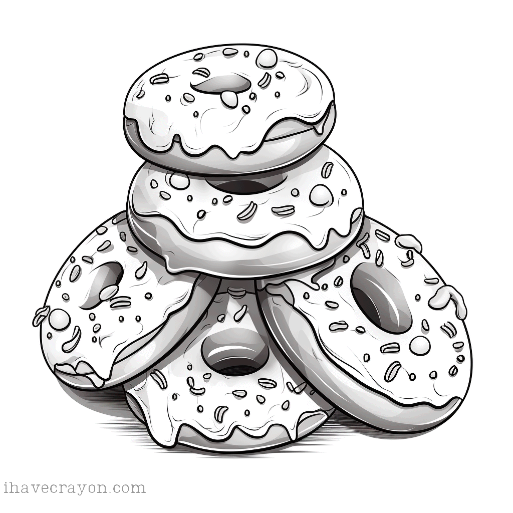 IHC Free Donuts Coloring Pages 0001