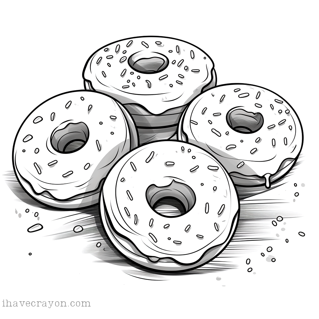 IHC Free Donuts Coloring Pages 0003