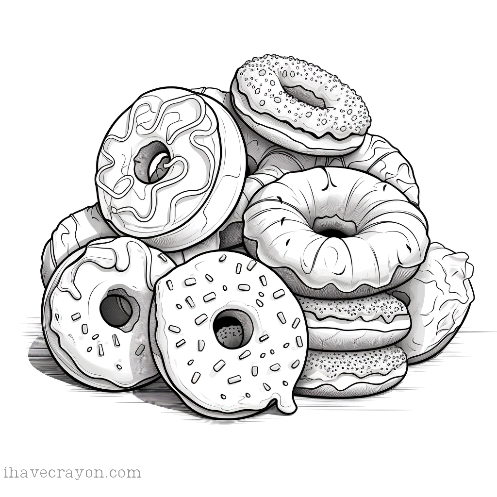 IHC Free Donuts Coloring Pages 0024