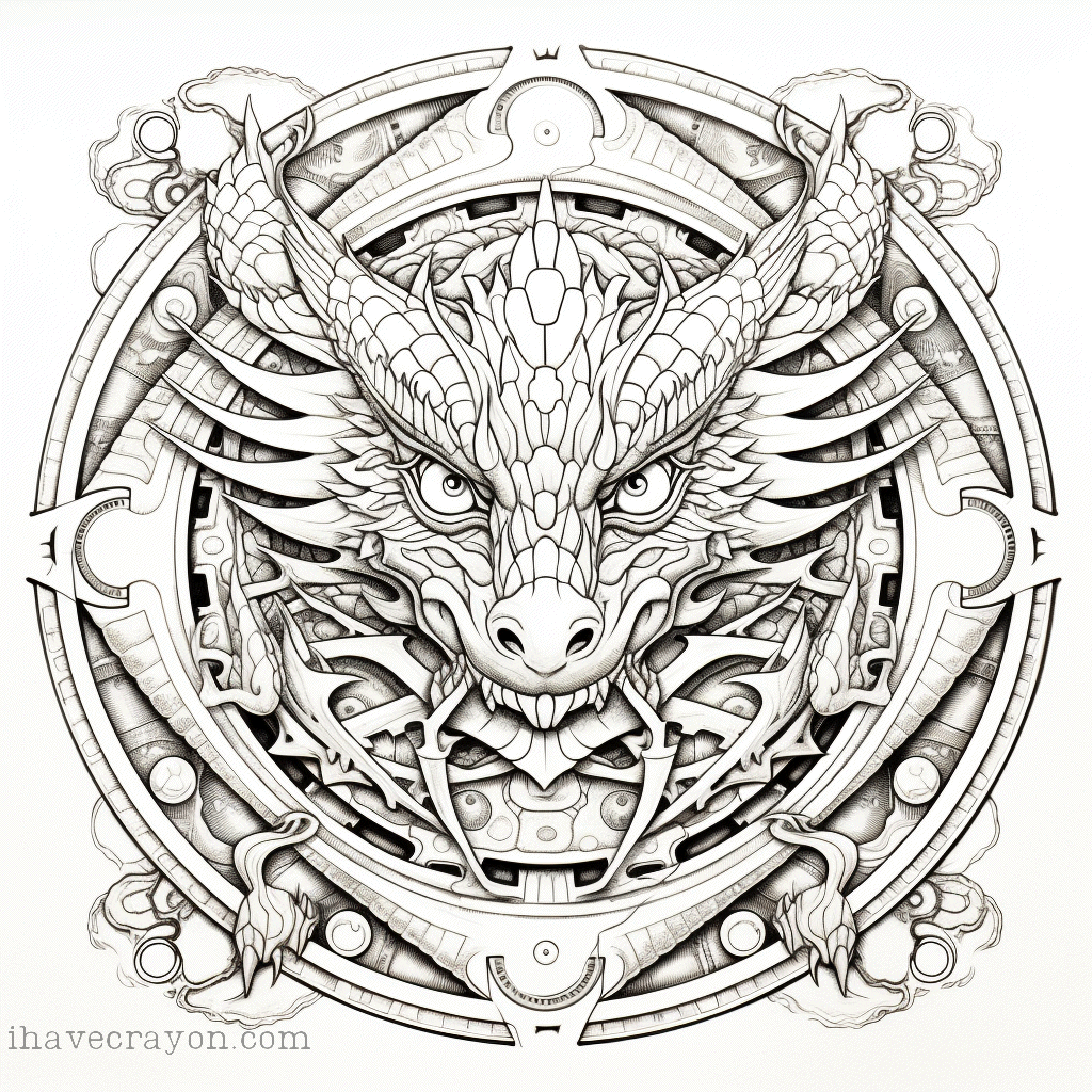 IHC Free Dragon Madalas Coloring Pages 0001