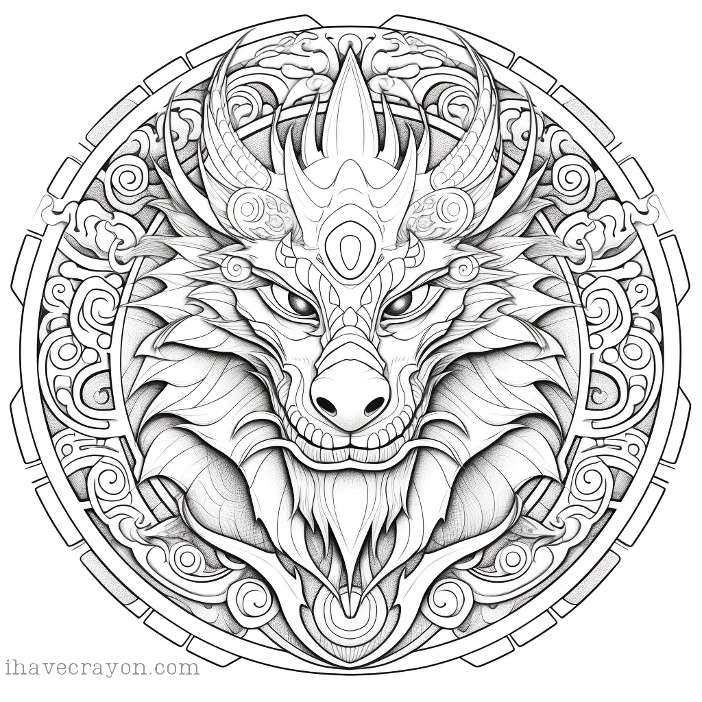 IHC Free Dragon Madalas Coloring Pages 0004