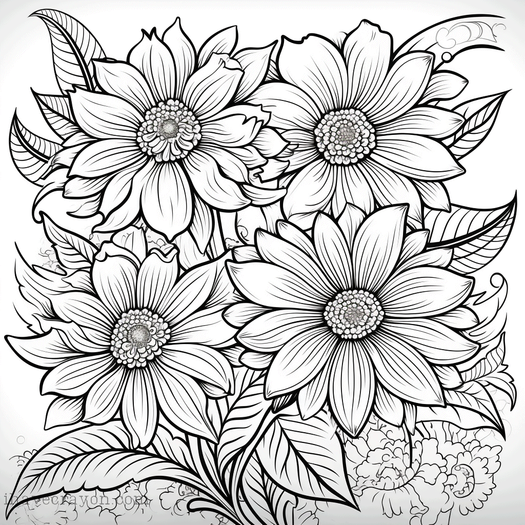 IHC Free Floral Coloring Pages 005