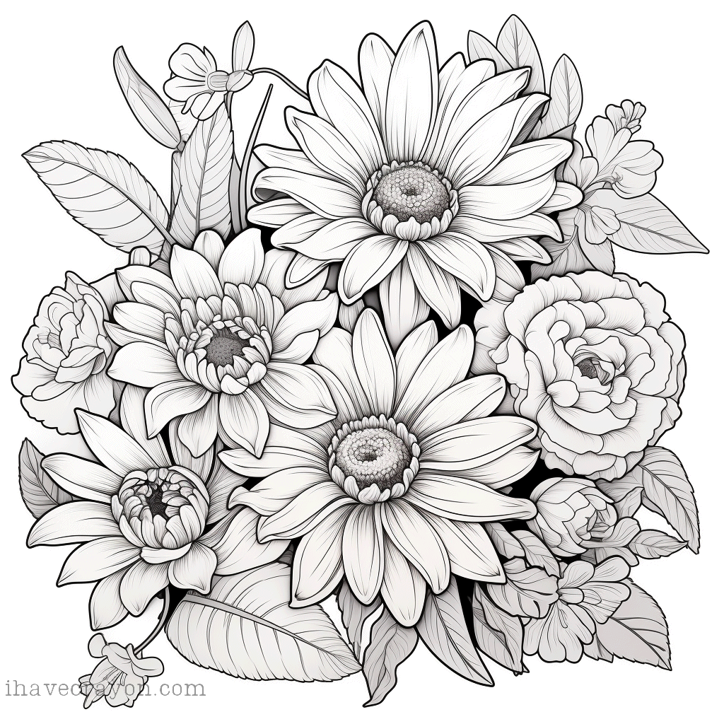 IHC Free Floral Coloring Pages 006