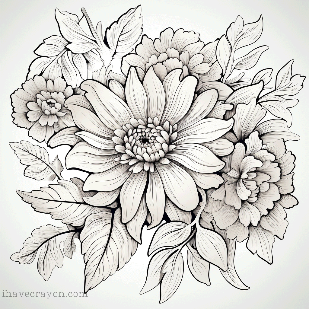 IHC Free Floral Coloring Pages 007