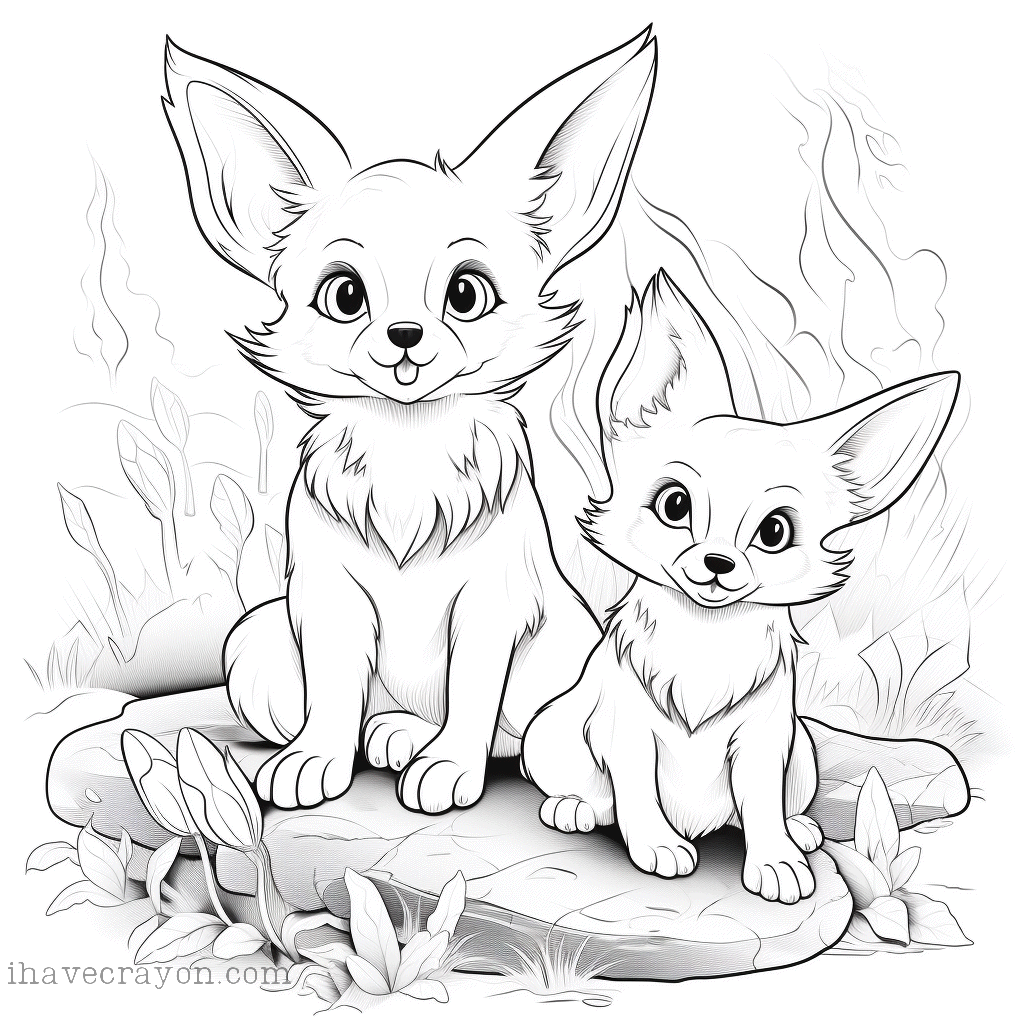 IHC Free Foxes Coloring Pages 0002