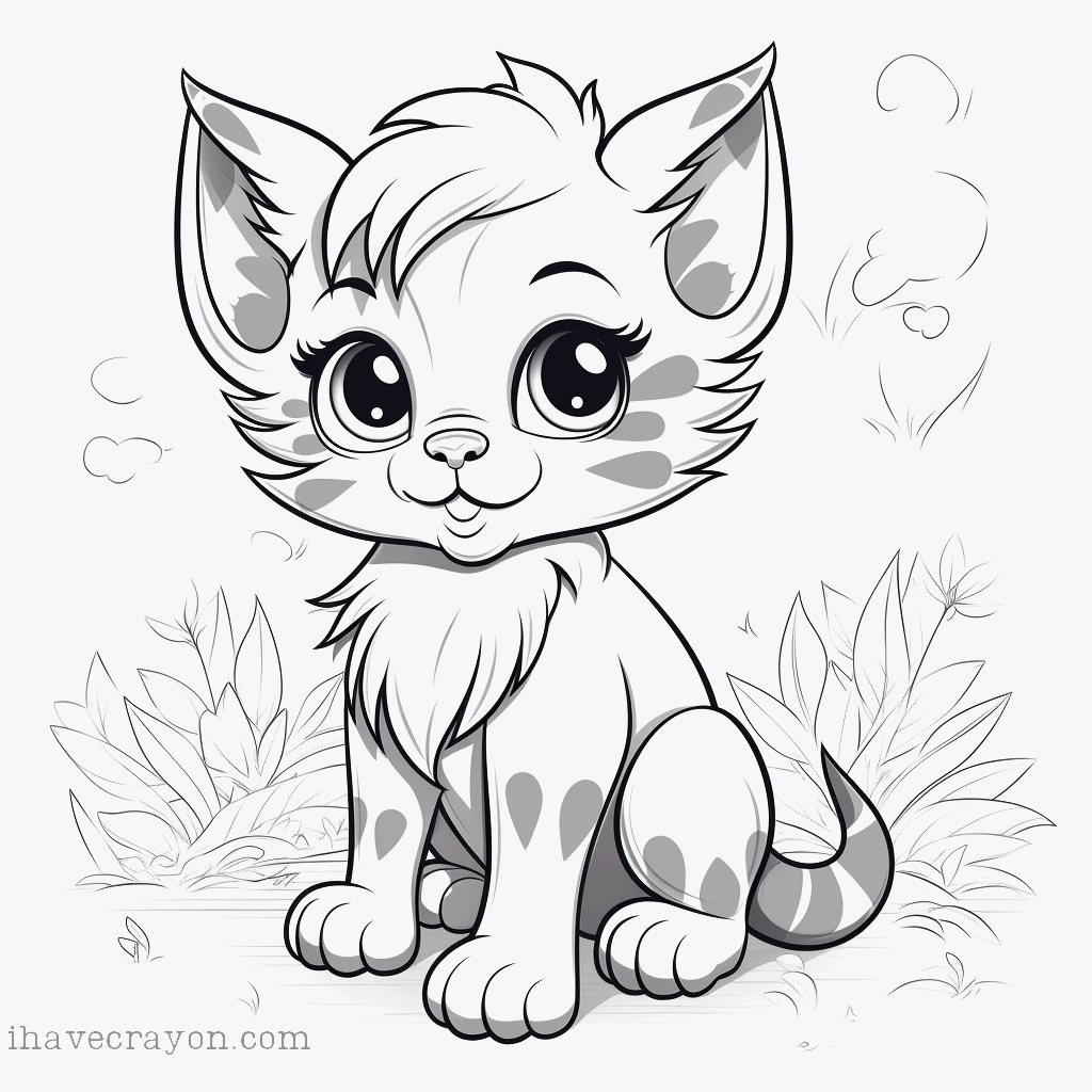 IHC Free Kitten Coloring Pages 0003