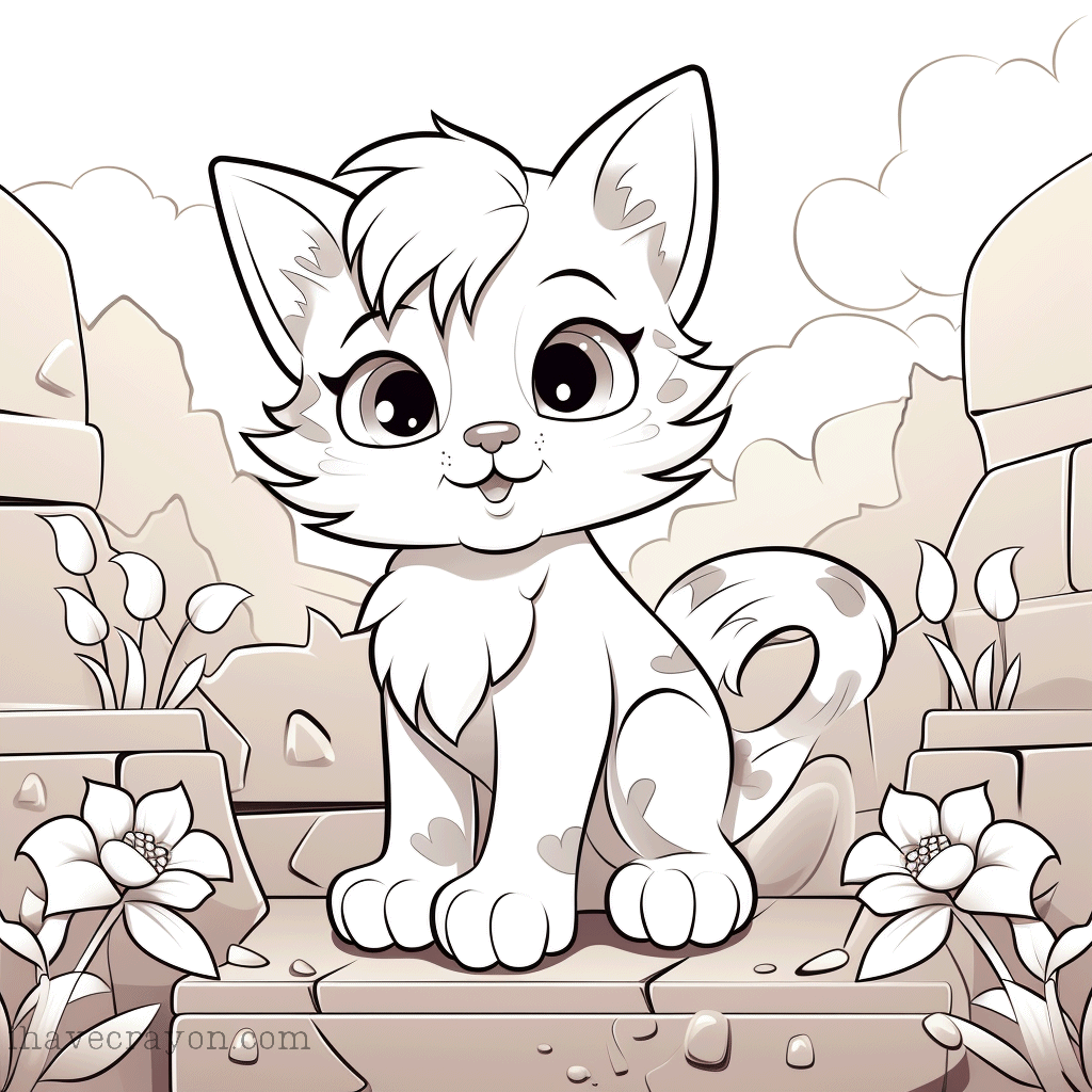 IHC Free Kitten Coloring Pages 0004