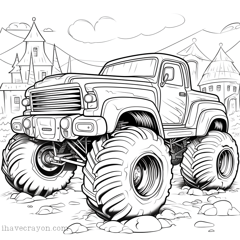 IHC Free Monster Truck Coloring Pages 002