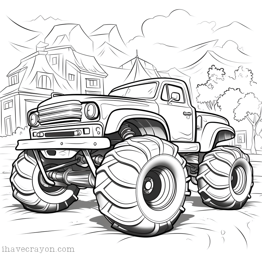IHC Free Monster Truck Coloring Pages 003