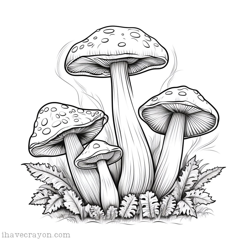 IHC Free Mushroom Coloring Pages 0002