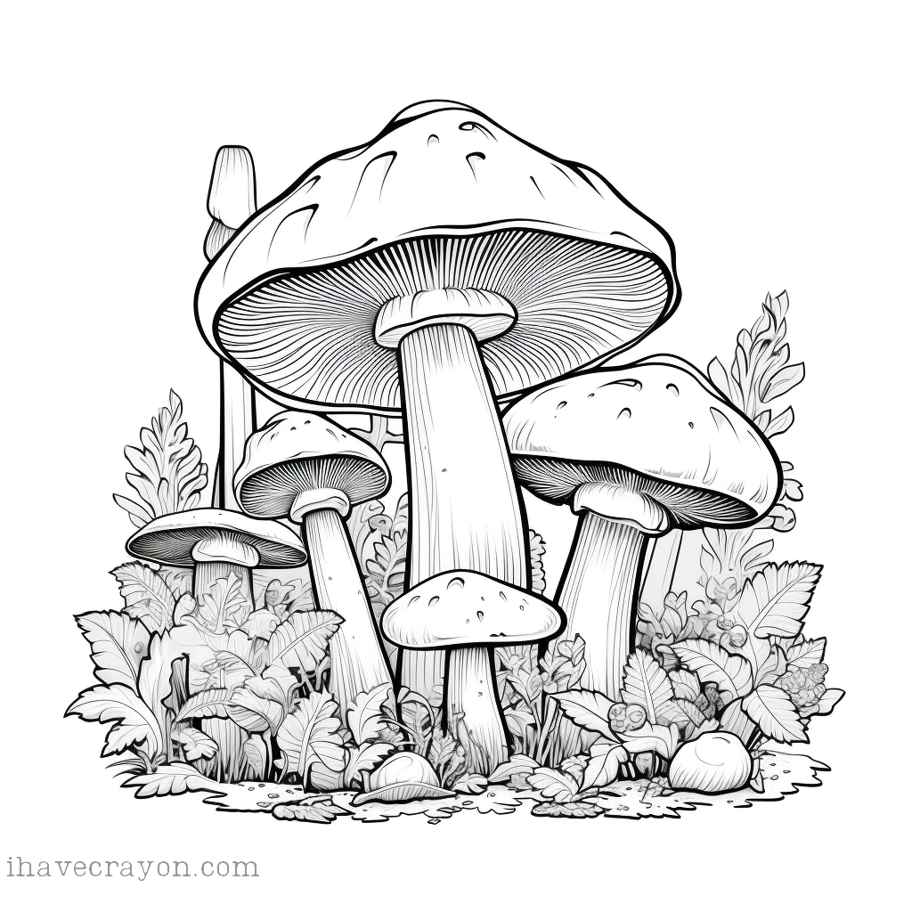 IHC Free Mushroom Coloring Pages 0003