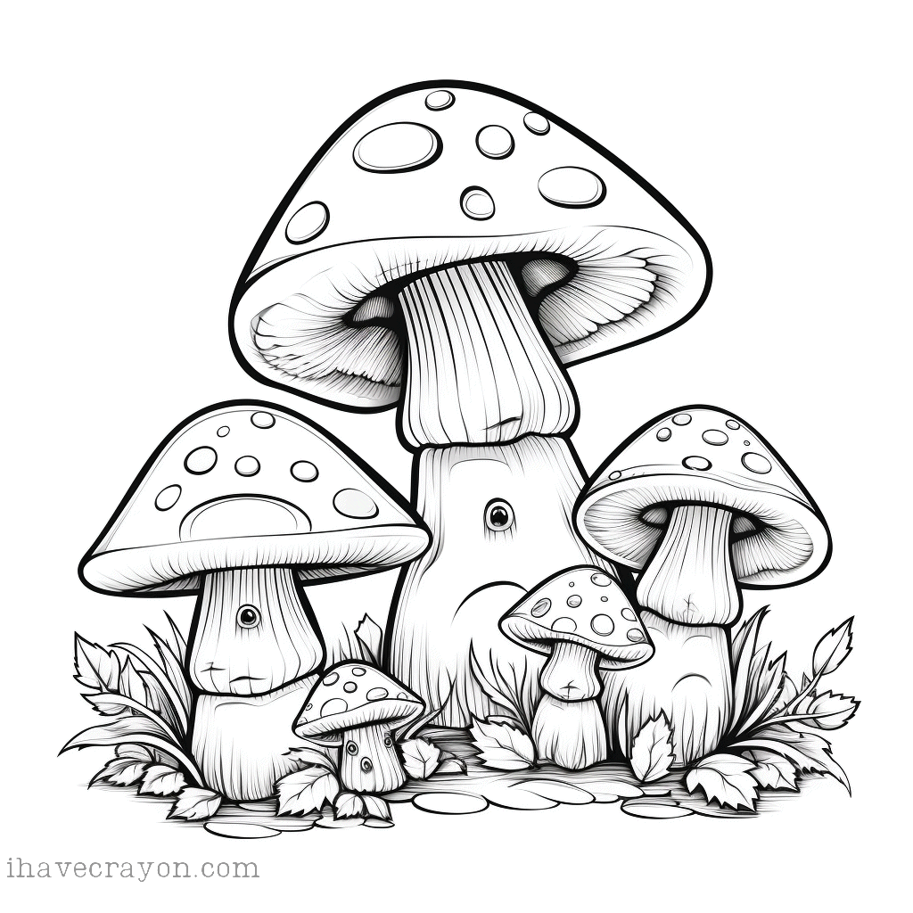 IHC Free Mushroom Coloring Pages 0005
