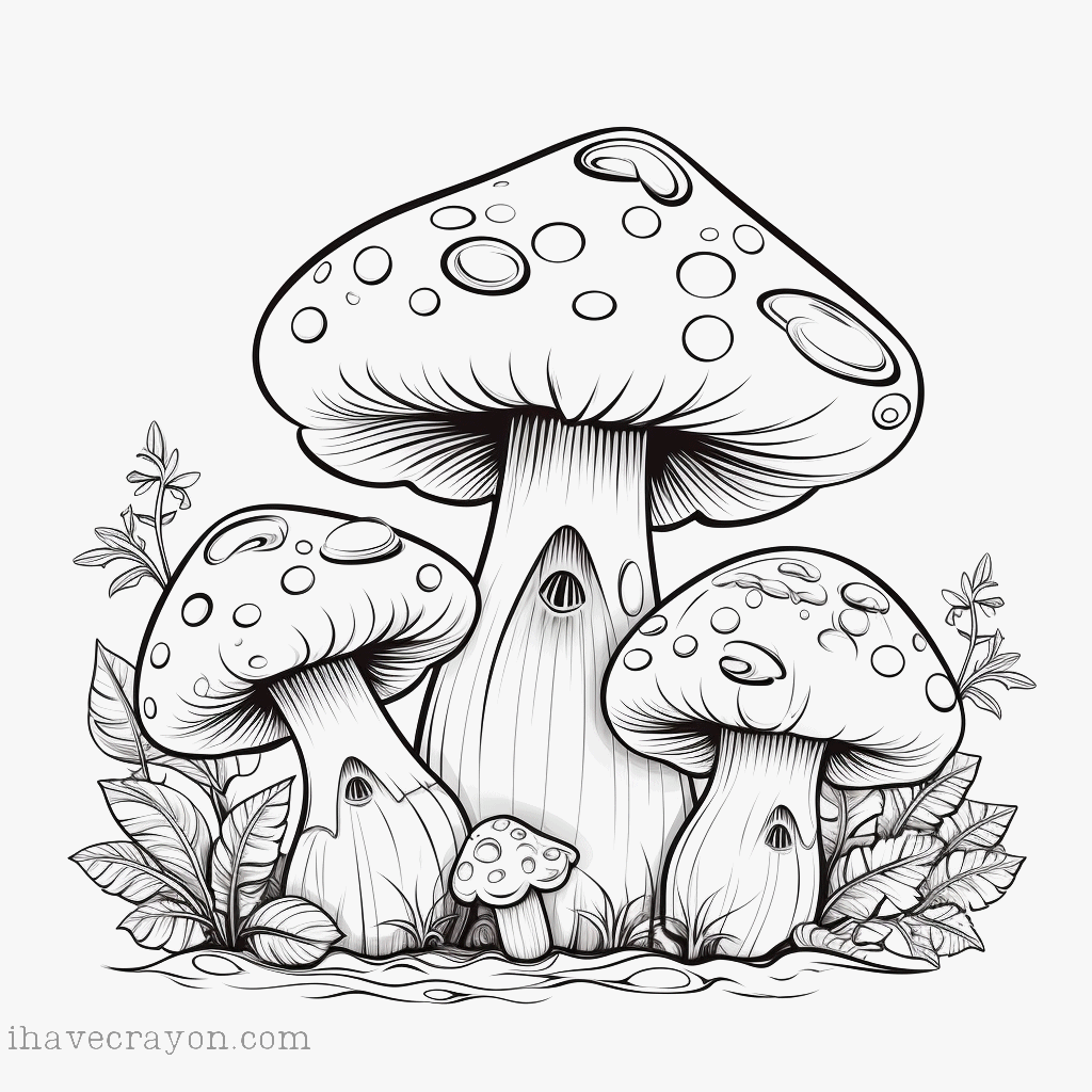 IHC Free Mushroom Coloring Pages 0007