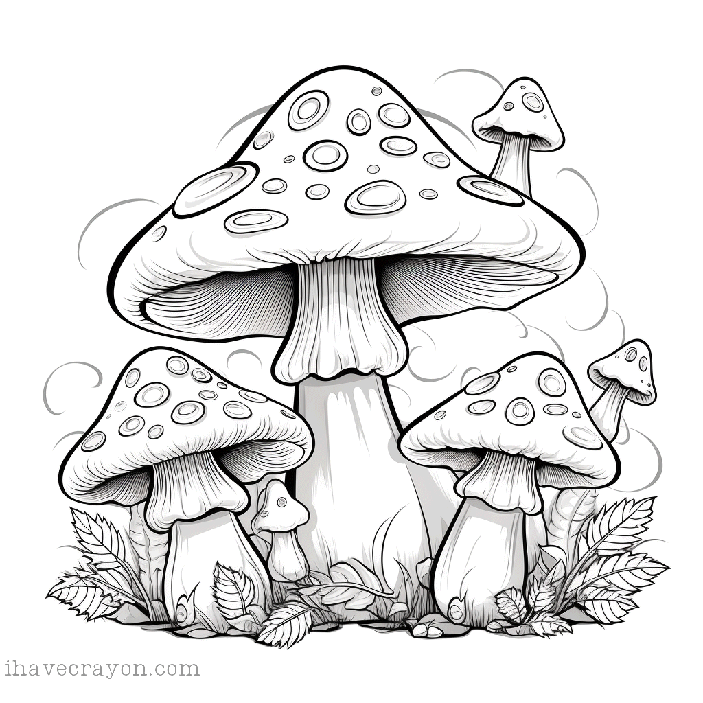 IHC Free Mushroom Coloring Pages 0011