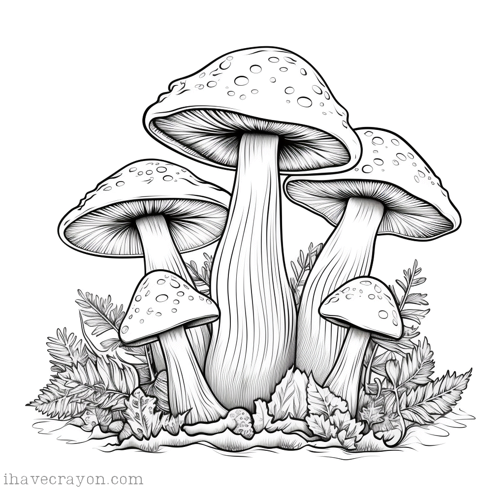 IHC Free Mushroom Coloring Pages 0012