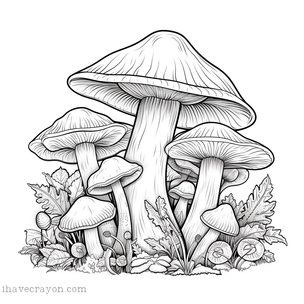 IHC Free Mushroom Coloring Pages 0013