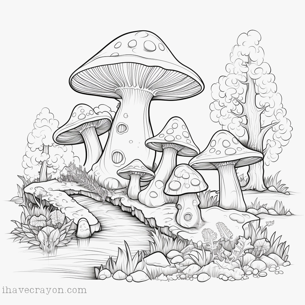 IHC Free Mushroom Coloring Pages 0017