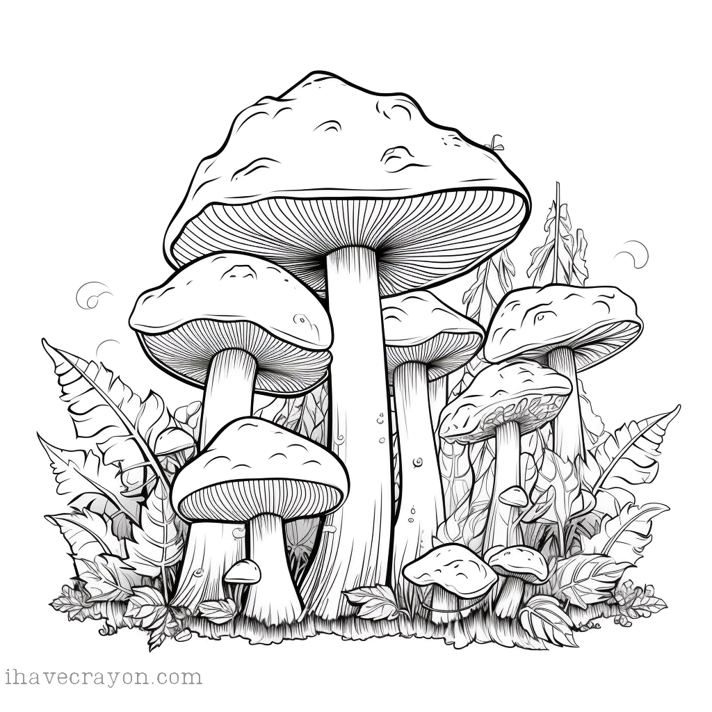 IHC Free Mushroom Coloring Pages 0018