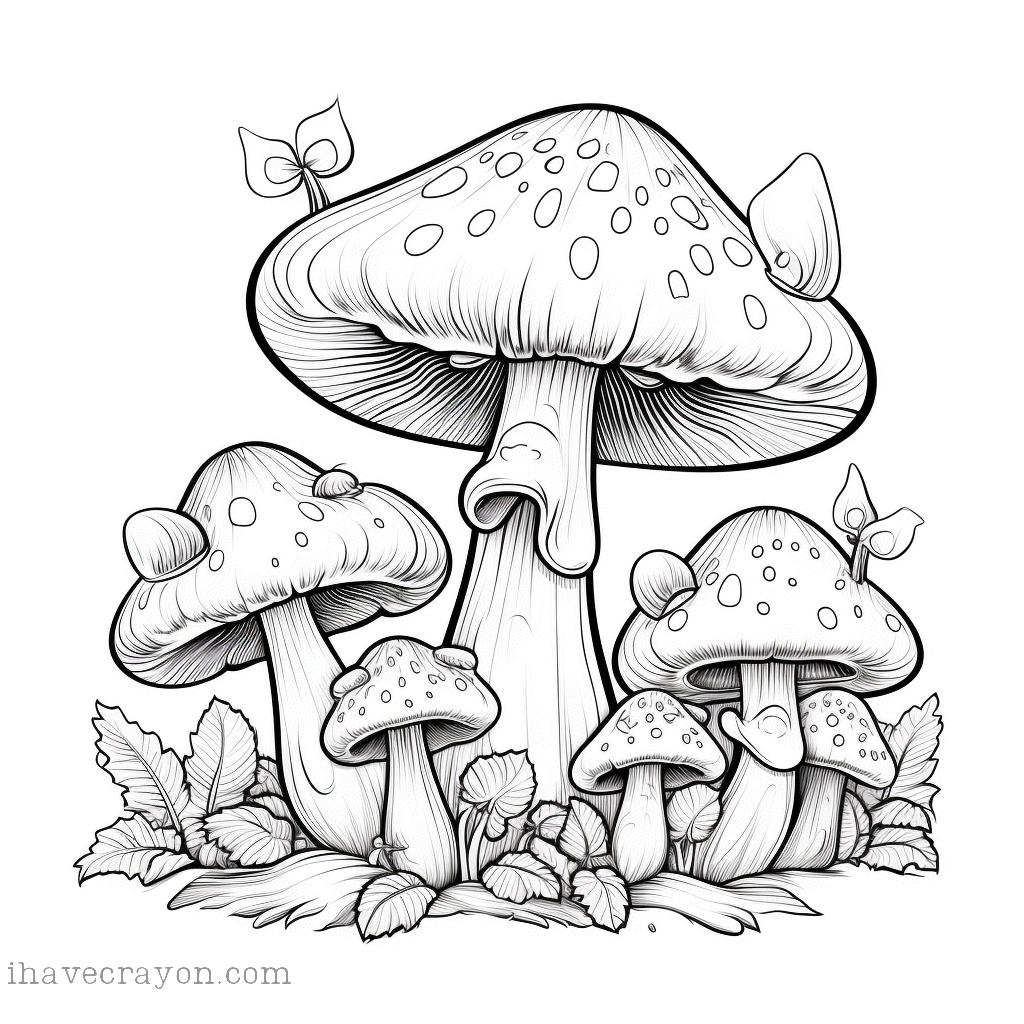 IHC Free Mushroom Coloring Pages 0019