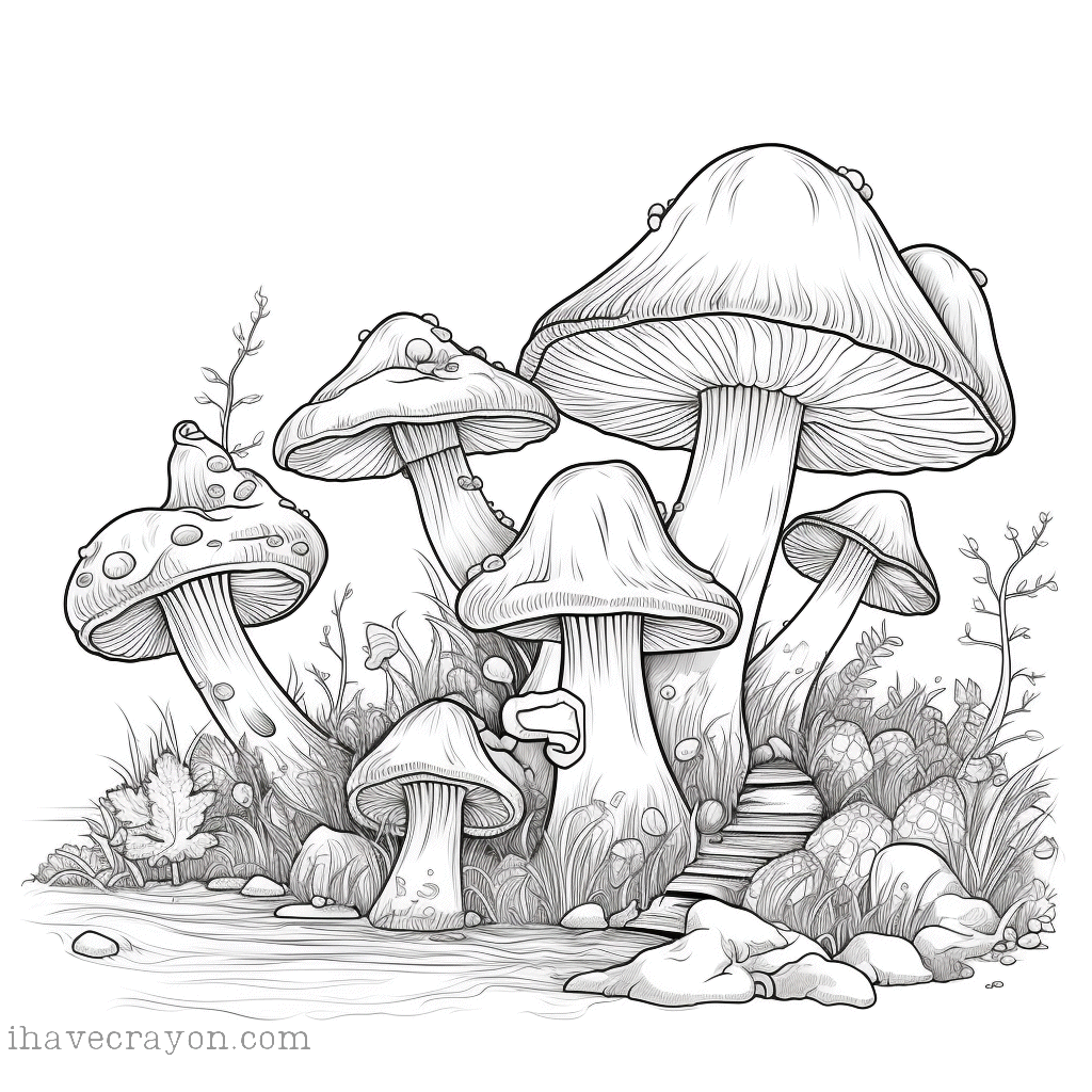 IHC Free Mushroom Coloring Pages 0032