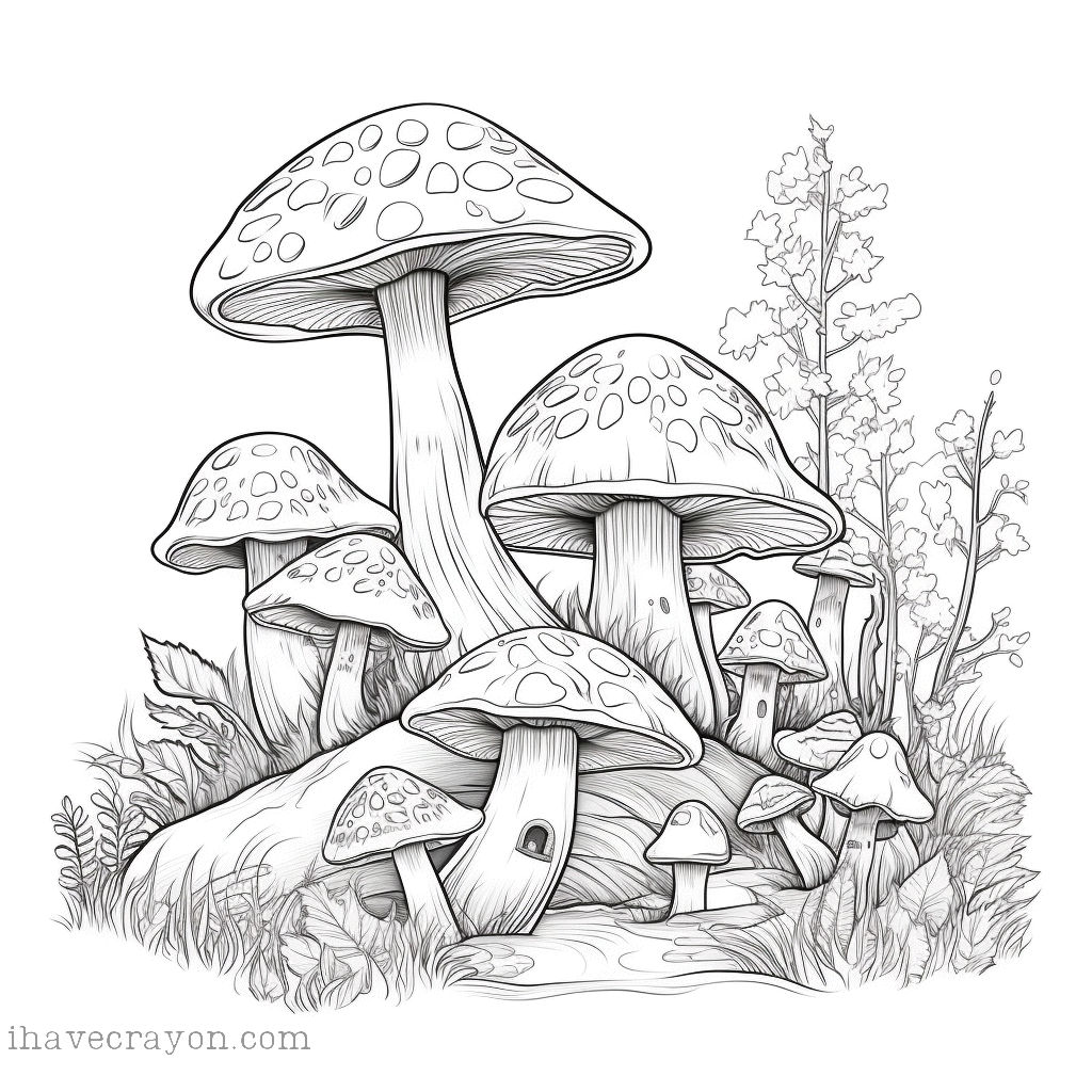 IHC Free Mushroom Coloring Pages 0033