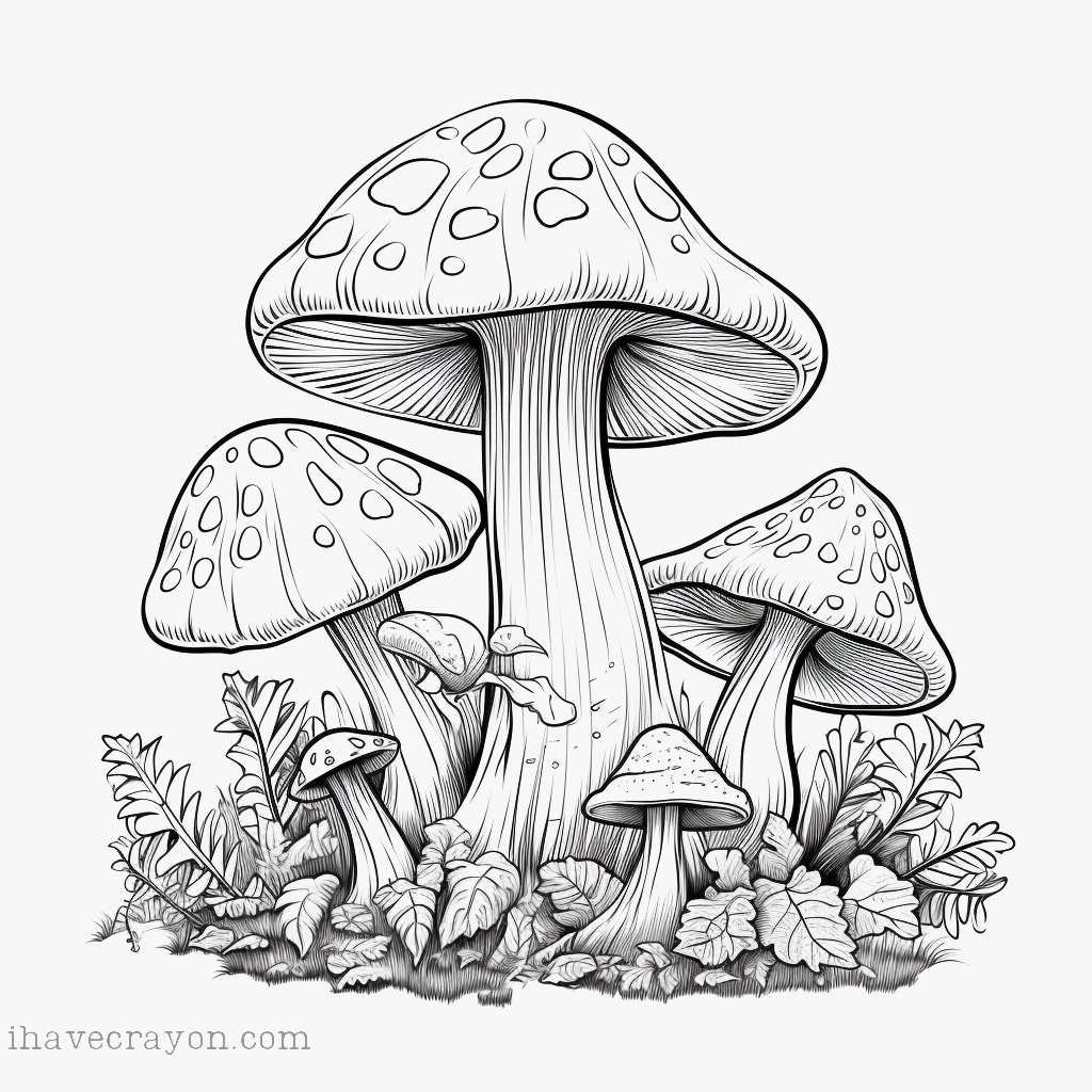 IHC Free Mushroom Coloring Pages 0044