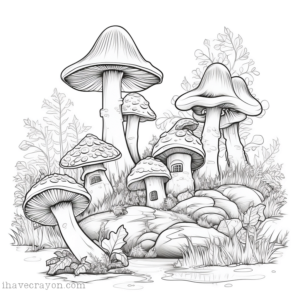 IHC Free Mushroom Coloring Pages 0045