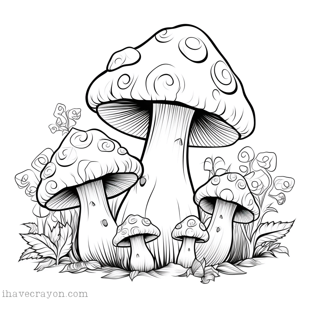 IHC Free Mushroom Coloring Pages 0046