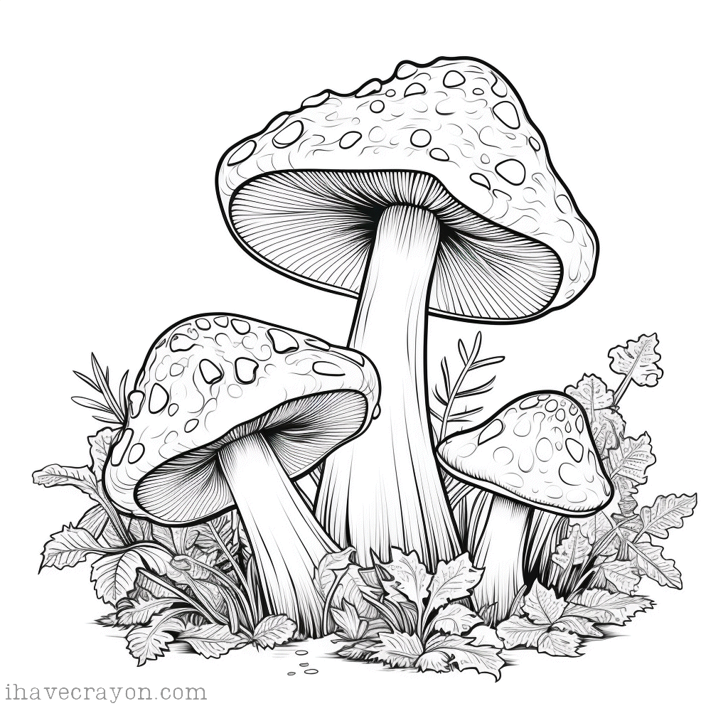 IHC Free Mushroom Coloring Pages 0047