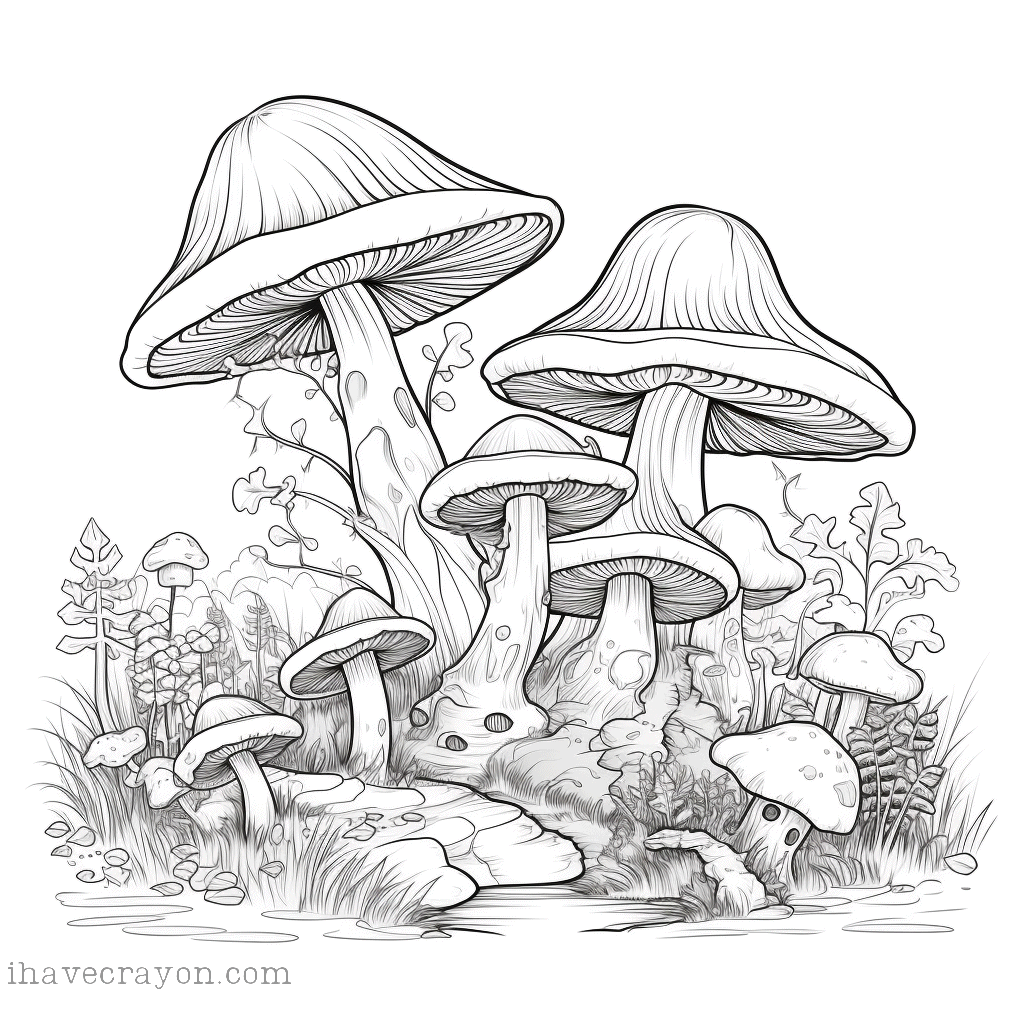 IHC Free Mushroom Coloring Pages 0050