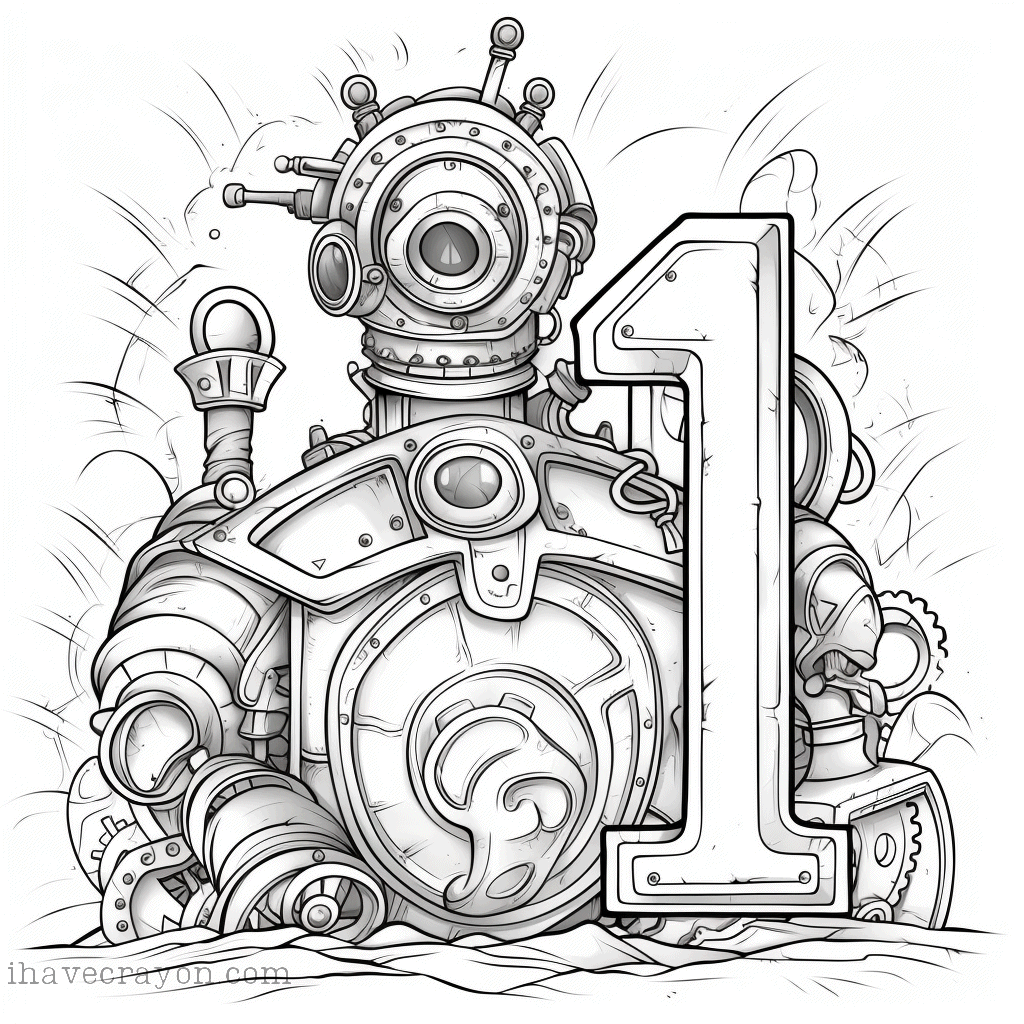 IHC Free Number One Coloring Pages 0007