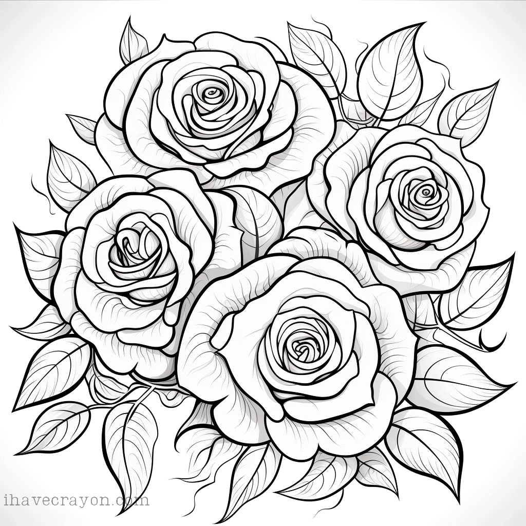 IHC Free Princes Roses Coloring Pages 0002