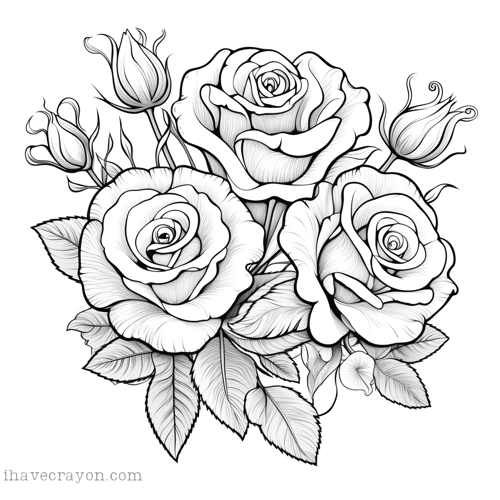 IHC Free Princes Roses Coloring Pages 0006