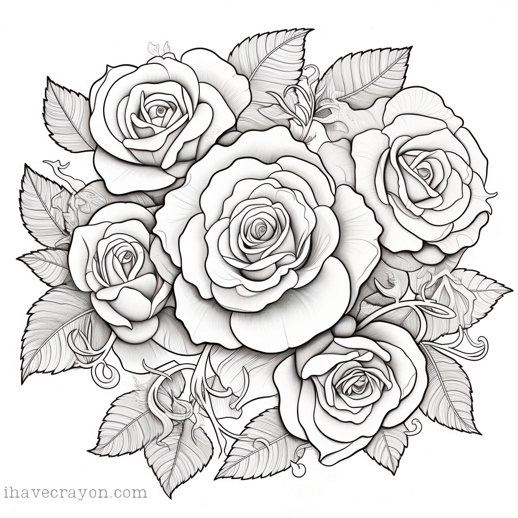IHC Free Roses Madalas Coloring Pages 0001