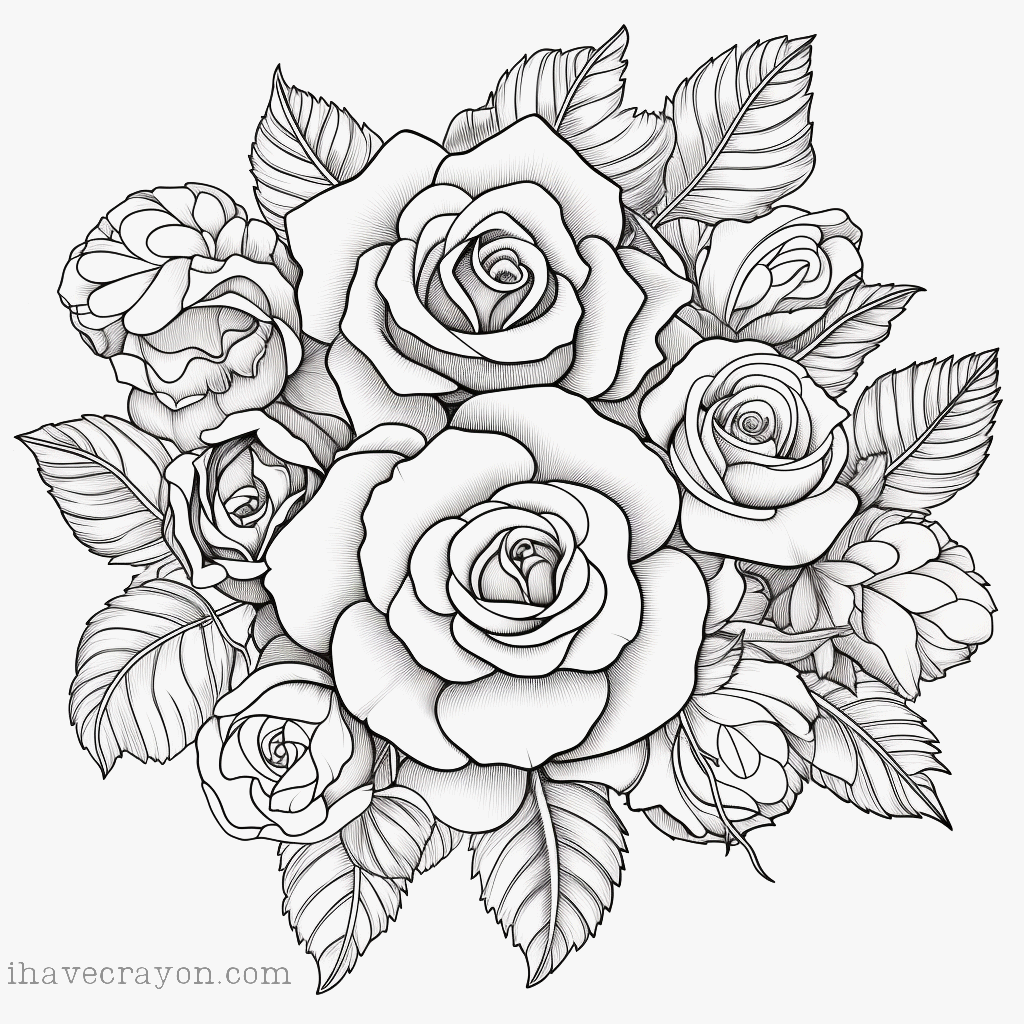 IHC Free Roses Madalas Coloring Pages 0002