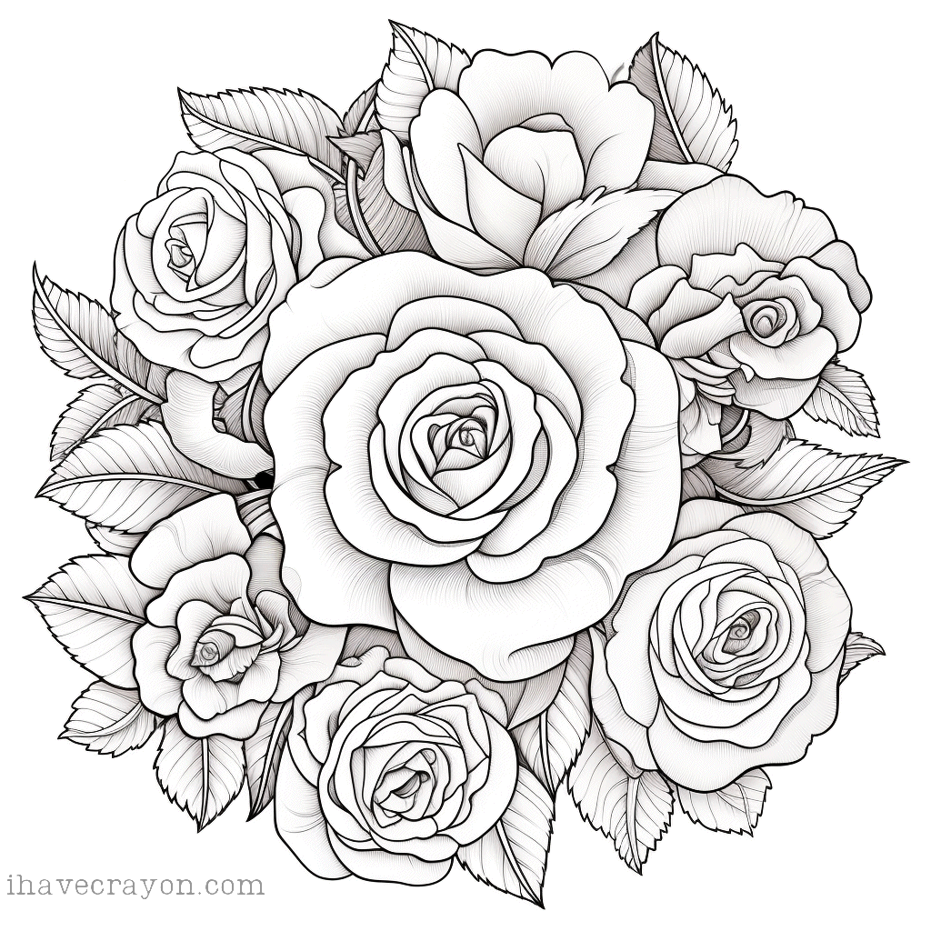 IHC Free Roses Madalas Coloring Pages 0003