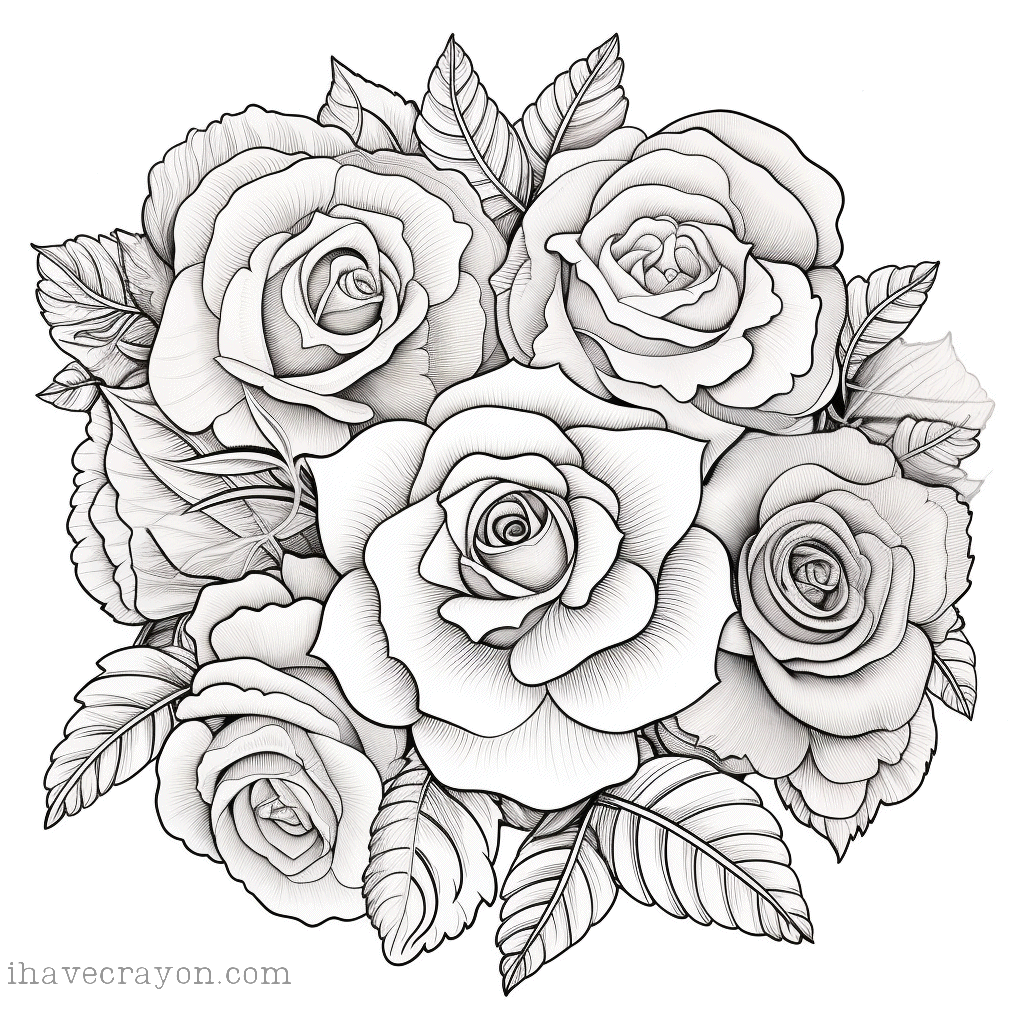 IHC Free Roses Madalas Coloring Pages 0004