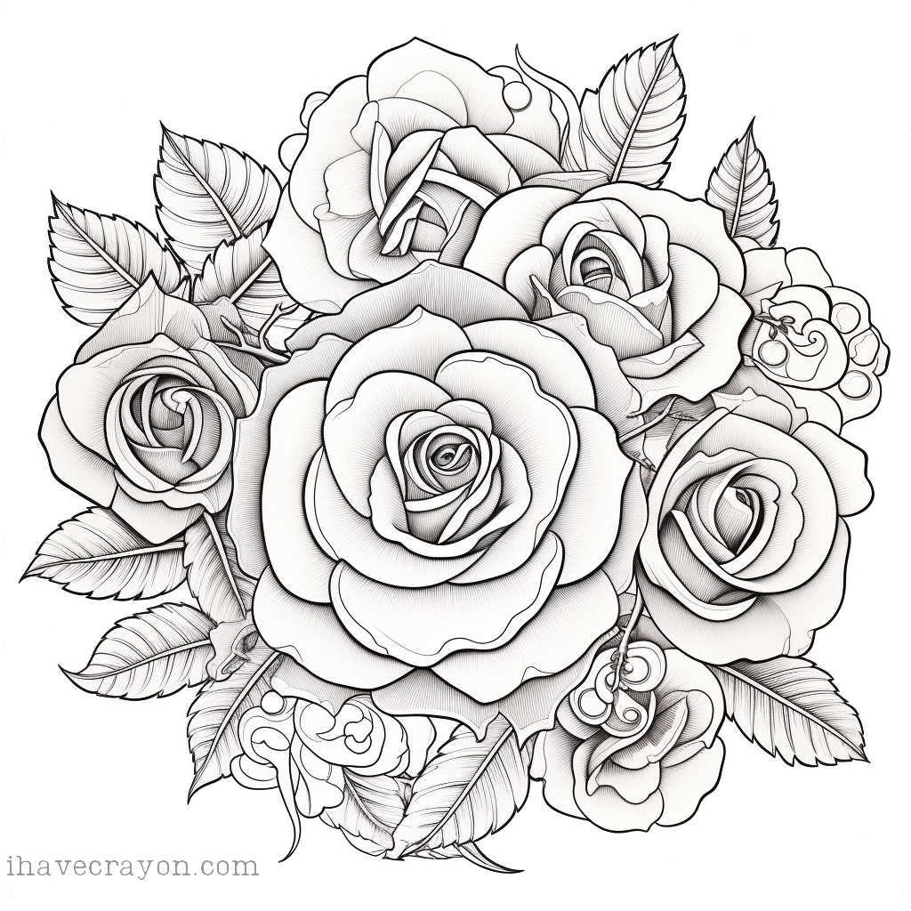 IHC Free Roses Madalas Coloring Pages 0005