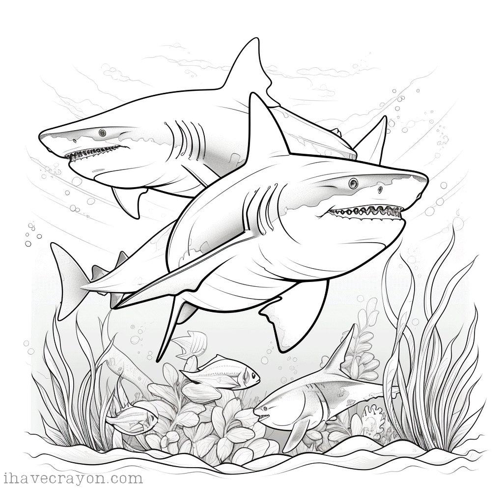 IHC Free Sharks Coloring Pages 001