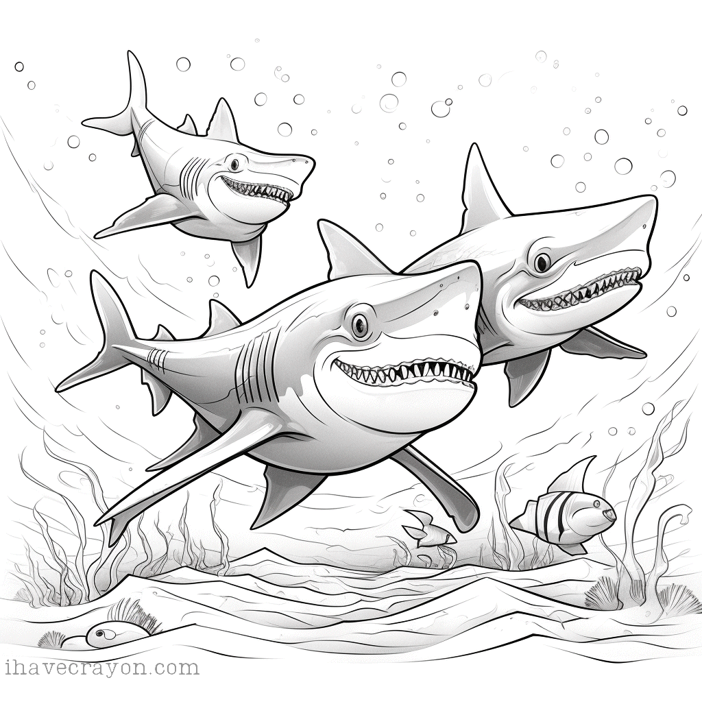 IHC Free Sharks Coloring Pages 004